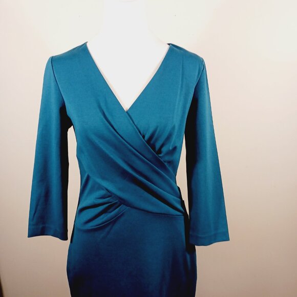 Boden, Connie Ponte Dress Size 8L, Dark Cyan, Feminine, Fitted, Flattering - Picture 7 of 16